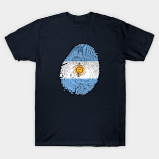 Flag of antigua barbuda in fingerprint T-Shirt